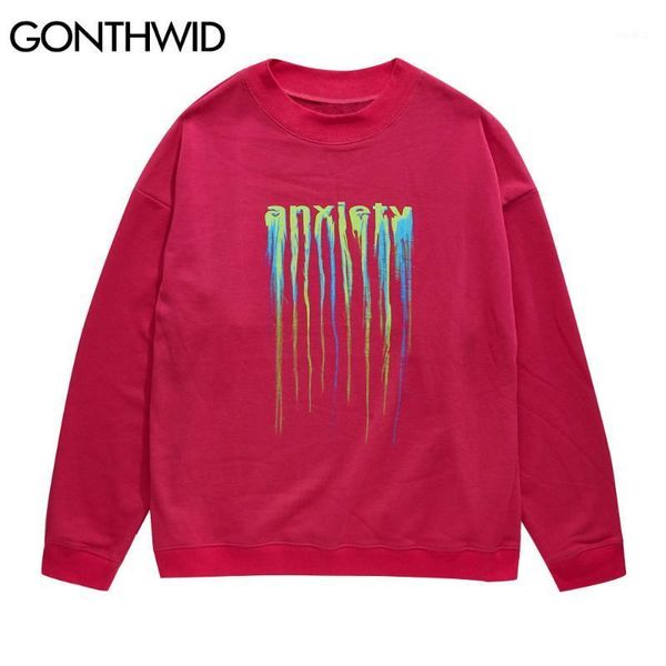 gonthwid creative anxiety print pullover sweatshirts hoodies mens hip hop harajuku casual loose hoodie mens 2020 outwear1, Black 
gonthwid creative anxiety print pullover sweatshirts hoodies mens hip hop harajuku casual loose hoodie mens 2020 outwear1, Black