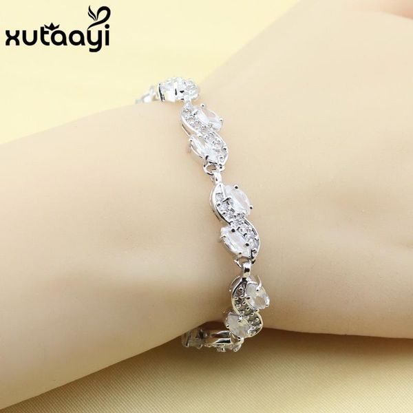 link, chain + quality white cubic zirconia silver colorcolor jewelry for women adjustable link bracelet length 20 cm gift, Black
link, chain + quality white cubic zirconia silver colorcolor jewelry for women adjustable link bracelet length 20 cm gift, Black
