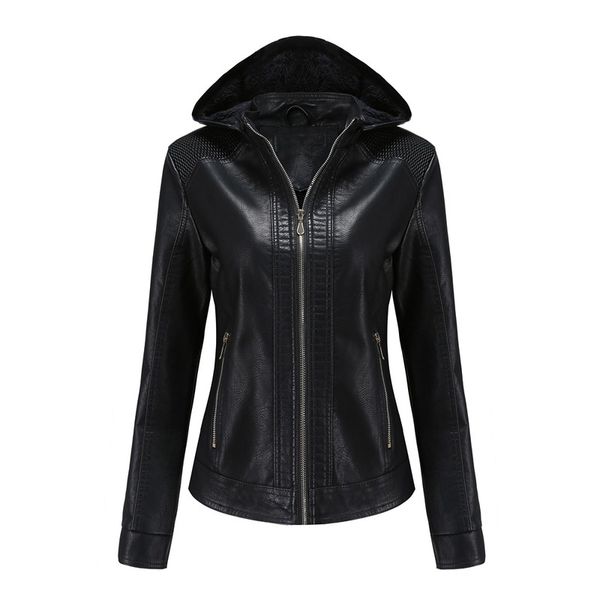 2020 new autumn and winter ladies leather jacket detachable hooded solid color leather women plus velvet warm jacket zippers, Black
2020 new autumn and winter ladies leather jacket detachable hooded solid color leather women plus velvet warm jacket zippers, Black