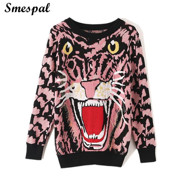 women autumn winter knit sweaters with tiger stripe ladies fashion pullovers in tiger pattern style, White;black
women autumn winter knit sweaters with tiger stripe ladies fashion pullovers in tiger pattern style, White;black