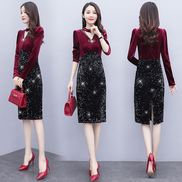applicants shreds sequins ladies velvet, long sleeves, dressed in luxury muje gowns, christmas dresses. umll, Black;gray
applicants shreds sequins ladies velvet, long sleeves, dressed in luxury muje gowns, christmas dresses. umll, Black;gray