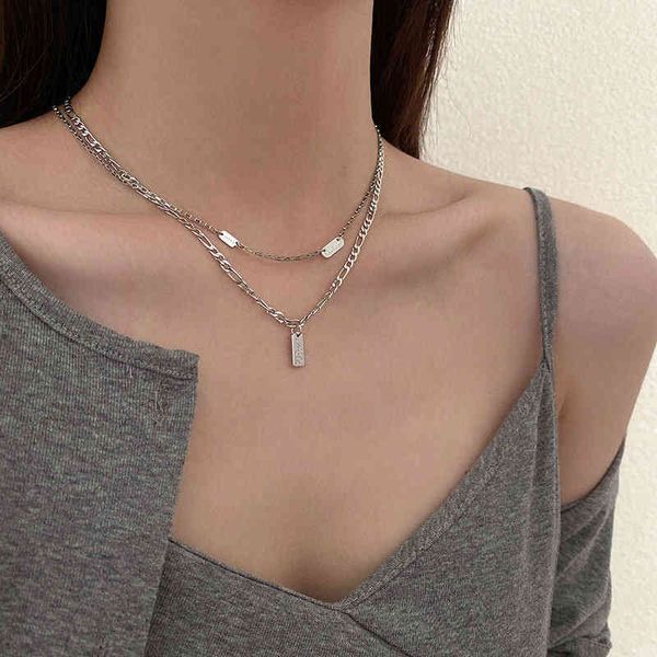 design sense double layer necklace women's fashion new titanium steel ins hip-hop clavicle chain light luxury accessories, Black
design sense double layer necklace women's fashion new titanium steel ins hip-hop clavicle chain light luxury accessories, Black