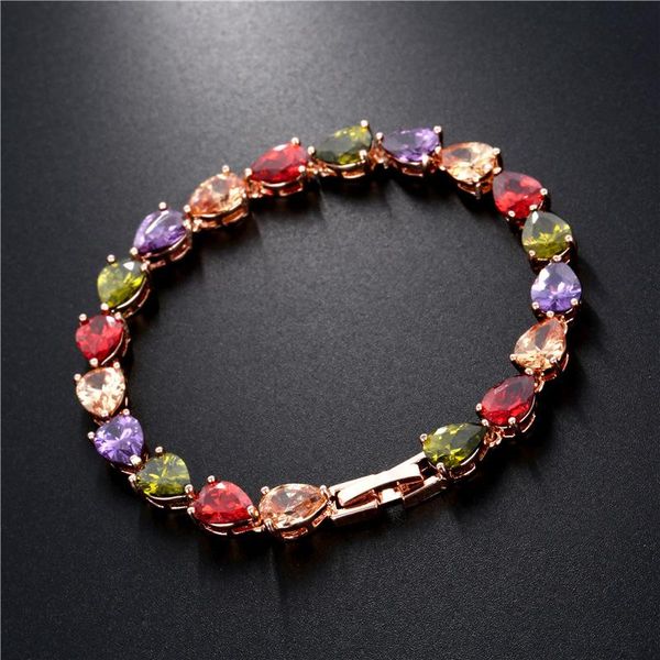 link, chain 1 pc shiny bling women zircon bracelet colorful heart copper bracelets for jewelry, Black
link, chain 1 pc shiny bling women zircon bracelet colorful heart copper bracelets for jewelry, Black
