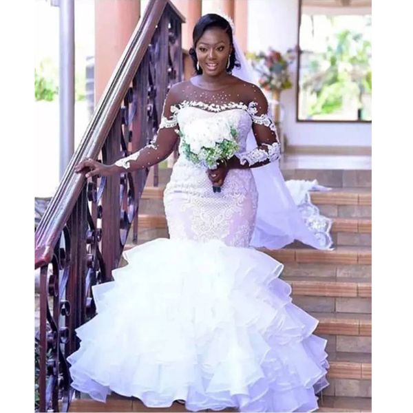 2021 new mermaid african luxury off the long, modest shoulder, dear wedding dress with mariage robes hf5g, White
2021 new mermaid african luxury off the long, modest shoulder, dear wedding dress with mariage robes hf5g, White