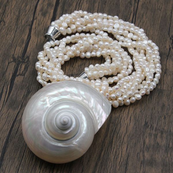 guaiguai jewelry 7 rows freshwater cultured white keshi pearl necklace real white mop flash shell turbo sarmaticus pendant for women, Silver
guaiguai jewelry 7 rows freshwater cultured white keshi pearl necklace real white mop flash shell turbo sarmaticus pendant for women, Silver