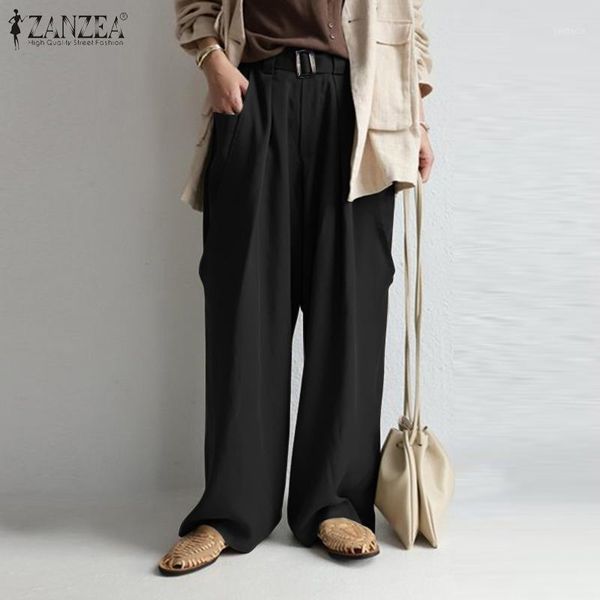 fashion women elastic waist wide leg pants zanzea autumn pantalon plus size palazzo robe femme casual loose solid long trousers71, Black;white
fashion women elastic waist wide leg pants zanzea autumn pantalon plus size palazzo robe femme casual loose solid long trousers71, Black;white