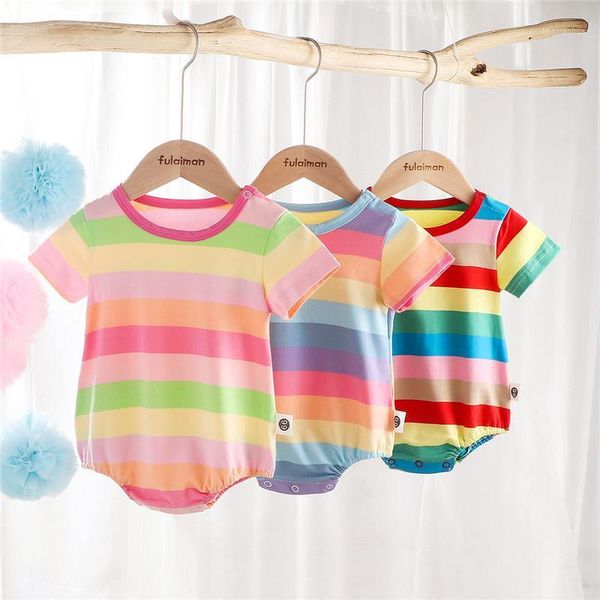 newborn baby girl boy short sleeve romper infant baby summer rainbow colorful striped romper summer fashion for kids1, Blue
newborn baby girl boy short sleeve romper infant baby summer rainbow colorful striped romper summer fashion for kids1, Blue