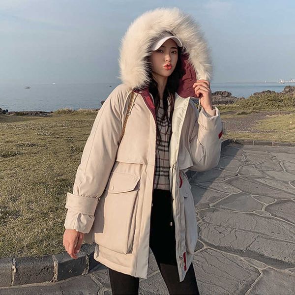 down jackets female winter women's parka hooded warm new big fur coat cotton padded jacket plus size, Black
down jackets female winter women's parka hooded warm new big fur coat cotton padded jacket plus size, Black