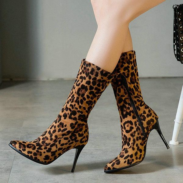 fashion leopard autumn spring women mid calf boots ladies thin high heel zipper boots black white pointed toe shoes
fashion leopard autumn spring women mid calf boots ladies thin high heel zipper boots black white pointed toe shoes