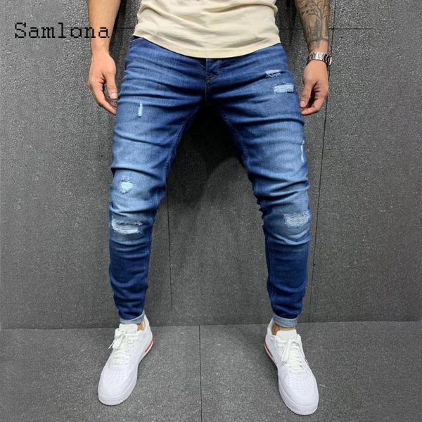 men's jeans mens denim pant male 2021 spring autumn punk style hole ripped skinny pants streetwear pencil trousers, Blue
men's jeans mens denim pant male 2021 spring autumn punk style hole ripped skinny pants streetwear pencil trousers, Blue