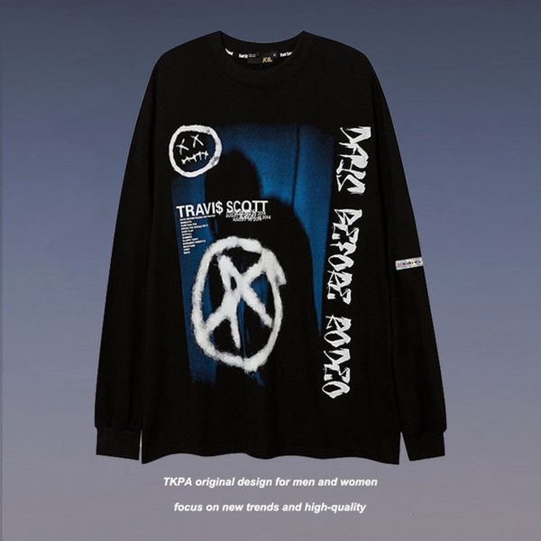 tkpa old high street american graffiti printed long sleeve hoodies for men and women, Black
tkpa old high street american graffiti printed long sleeve hoodies for men and women, Black