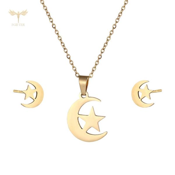 romantic moon star stud earrings gifts for girlfriend suitable for party fgifter golden stainless steel jewelry set, Silver
romantic moon star stud earrings gifts for girlfriend suitable for party fgifter golden stainless steel jewelry set, Silver
