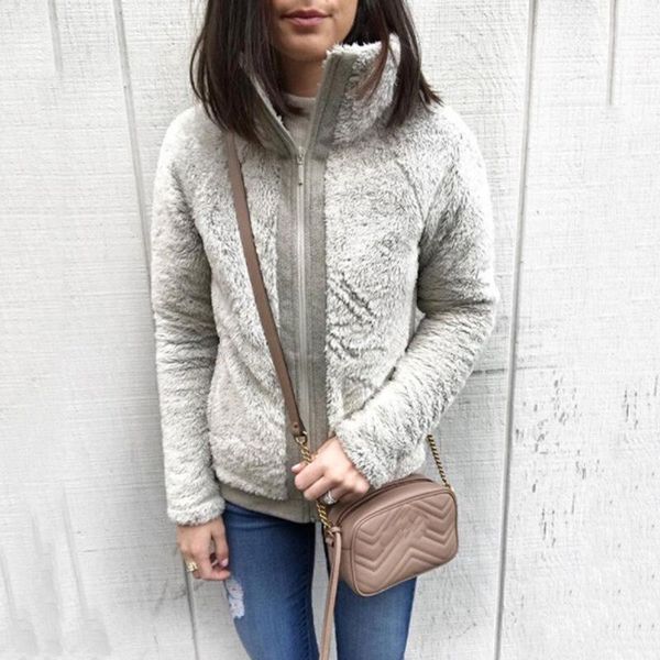 карман пальто дамы повседневная одежда женщины stand collar плюшевые побережье осень зима zipper fly, Black;brown 
карман пальто дамы повседневная одежда женщины stand collar плюшевые побережье осень зима zipper fly, Black;brown