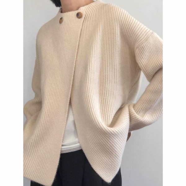 women's knits & tees v neckline double buttons knitwear basic knit cardigan sweater d947, White
women's knits & tees v neckline double buttons knitwear basic knit cardigan sweater d947, White