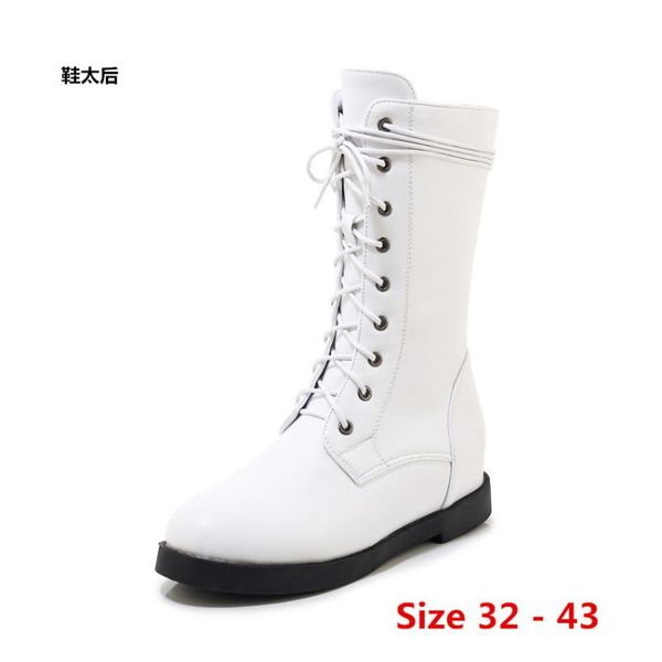 mid calf boots flat with women winter autumn long woman height increasing shoes small big size 32 - 46, Black
mid calf boots flat with women winter autumn long woman height increasing shoes small big size 32 - 46, Black