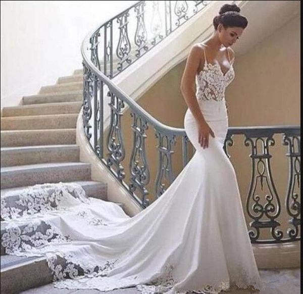 mermaid wedding dresses 2019 new robe de mariage chapel train country spaghetti strap lace bridal gowns custom made w786, White
mermaid wedding dresses 2019 new robe de mariage chapel train country spaghetti strap lace bridal gowns custom made w786, White