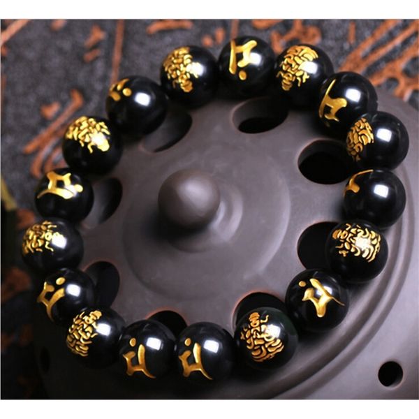 10mm natural gold printing black obsidian carved buddha lucky amulet round beads bracelet for women men bracelet y200730 
10mm natural gold printing black obsidian carved buddha lucky amulet round beads bracelet for women men bracelet y200730