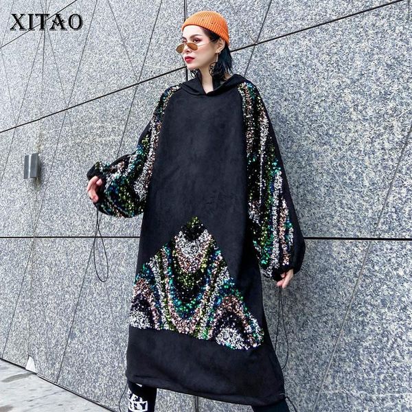 xitao sequin pleated loose dress fashion new women winter 2019 hooded collar patchwork plus size loose minority dress xj27721, Black;gray
xitao sequin pleated loose dress fashion new women winter 2019 hooded collar patchwork plus size loose minority dress xj27721, Black;gray
