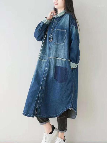 2020 fashion denim long coat for women plus size loose jeans outerwear long sleeve dresses single-breasted pockets1, Tan;black
2020 fashion denim long coat for women plus size loose jeans outerwear long sleeve dresses single-breasted pockets1, Tan;black