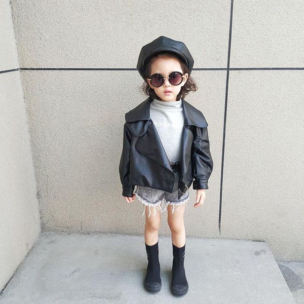 girl's coat large lapel leather coat pu leather kids jackets for girls, Blue;gray
girl's coat large lapel leather coat pu leather kids jackets for girls, Blue;gray