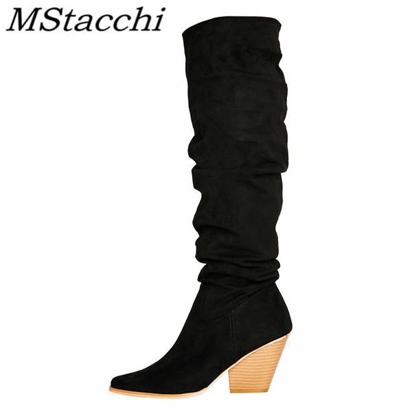 mstacchi vrouwen schoenen solid color pointed women boots pleated cow suede 2020 new fashion classics crude heel female shoes, Black
mstacchi vrouwen schoenen solid color pointed women boots pleated cow suede 2020 new fashion classics crude heel female shoes, Black