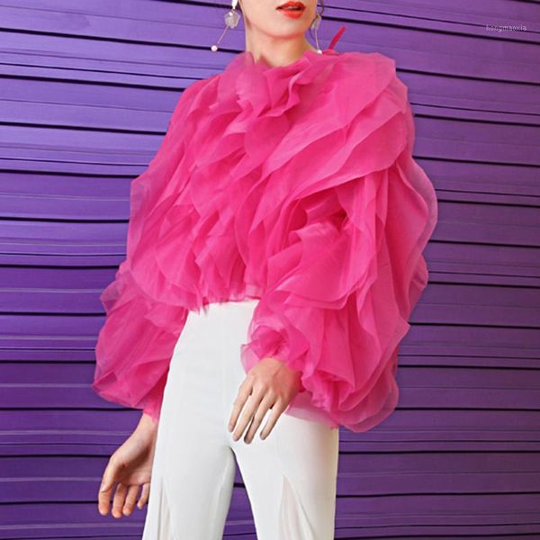 solid color ruffled blouse women long sleeve round neck v5371, White
solid color ruffled blouse women long sleeve round neck v5371, White