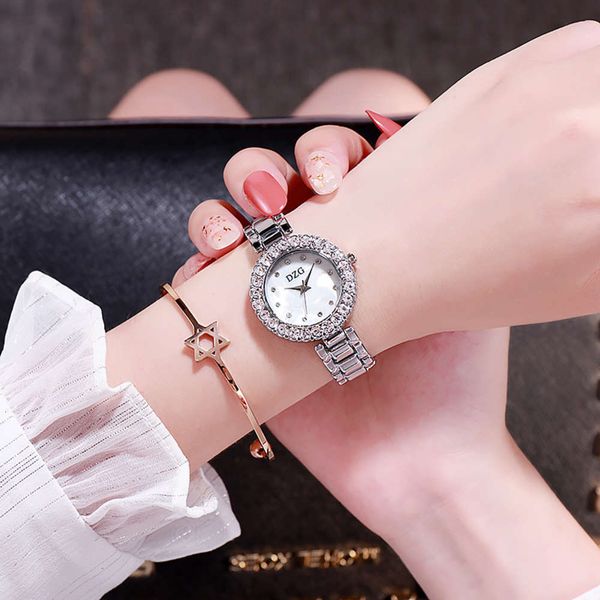 air new dzg water diamond watch simple temperament women's watch korean fashion versatile quartz watch, Slivery;brown
air new dzg water diamond watch simple temperament women's watch korean fashion versatile quartz watch, Slivery;brown