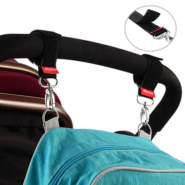 2 Pairs Baby Stroller Hooks Black Baby Stroller Accessories Car Hanger Hooks Pram Pushchair Buggy Hanging Straps