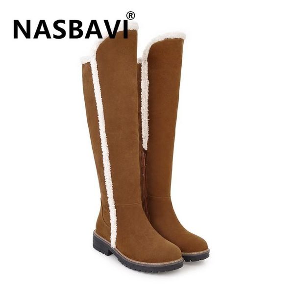 women winter knee high boots round toe mid heel classics long boots non-slip warm daily motorcycle footwear size 34-43, Black
women winter knee high boots round toe mid heel classics long boots non-slip warm daily motorcycle footwear size 34-43, Black