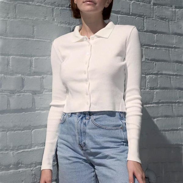 women ribbed long sleeve collared button up with edge hem button up cardigan1, White
women ribbed long sleeve collared button up with edge hem button up cardigan1, White