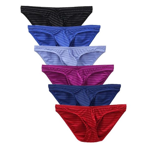 men's swimming trunks low waist fashion color stripes thong underpants comfortable erotic panties summer swimwear underwear 6pc
men's swimming trunks low waist fashion color stripes thong underpants comfortable erotic panties summer swimwear underwear 6pc