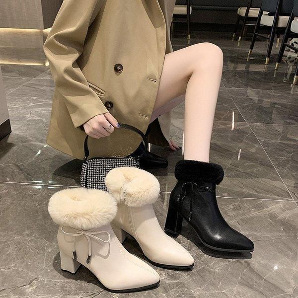 pointy boot women shoes autumn round toe plush boots-women luxury designer winter footwear pointe fur low 2020 fashion, Black
pointy boot women shoes autumn round toe plush boots-women luxury designer winter footwear pointe fur low 2020 fashion, Black