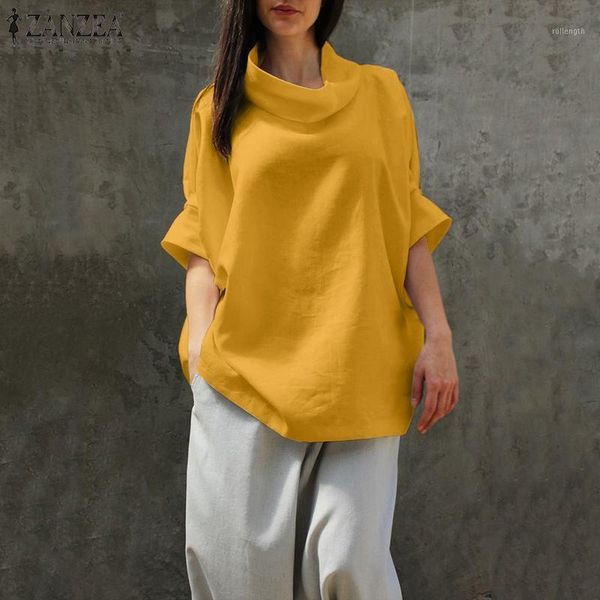 2020 zanzea women's blouse ladies turtleneck collar summer short sleeve shirts plus size 5xl casual solid mujer camisetas1, White
2020 zanzea women's blouse ladies turtleneck collar summer short sleeve shirts plus size 5xl casual solid mujer camisetas1, White