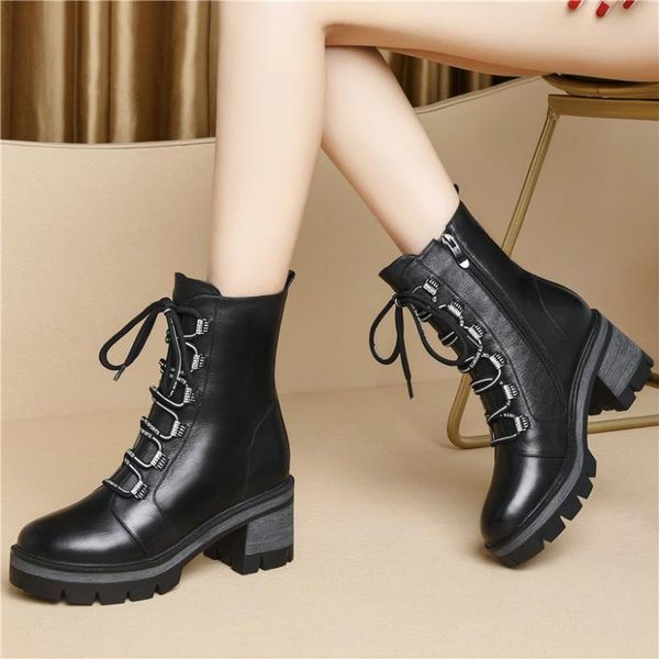 boots women lace up straps genuine leather chunky high heels round toe riding punk goth platform pumps shoes, Black
boots women lace up straps genuine leather chunky high heels round toe riding punk goth platform pumps shoes, Black