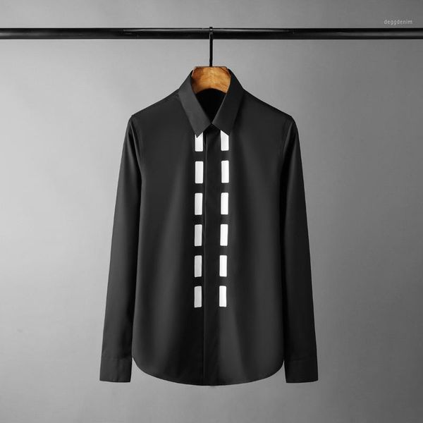 men's casual shirts white black mens stripe printed long sleeve dress fashion slim fit male shrits 2xl1
men's casual shirts white black mens stripe printed long sleeve dress fashion slim fit male shrits 2xl1