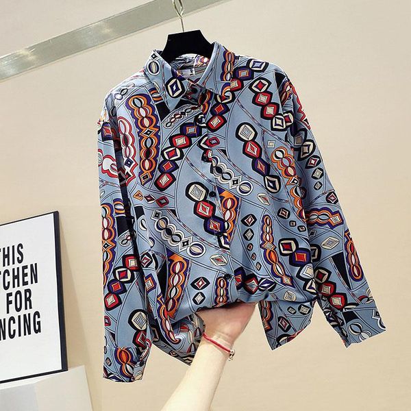spring autumn women's blouse retro french geometric contrast long-sleeved blouse new slim printing female blouses gx311, White
spring autumn women's blouse retro french geometric contrast long-sleeved blouse new slim printing female blouses gx311, White
