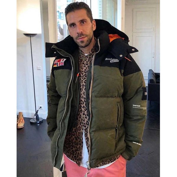 men's down readymade washed military cloth high street embroidered hooded thickened down jacket and wo men's fashion, Black
men's down readymade washed military cloth high street embroidered hooded thickened down jacket and wo men's fashion, Black