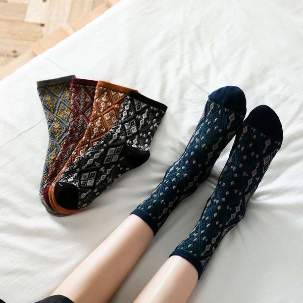 2021children's middle tube hosiery autumn and winter national style palace three dimensional diamond check sen women's combed cott, Black
2021children's middle tube hosiery autumn and winter national style palace three dimensional diamond check sen women's combed cott, Black
