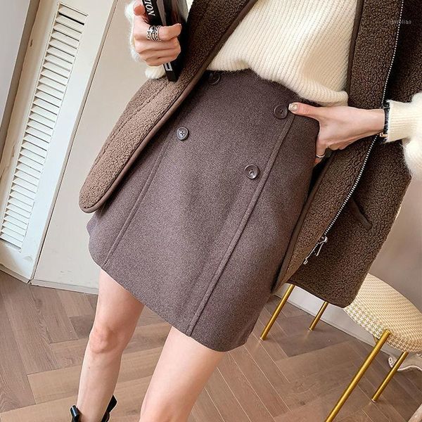 women 2021 autumn winter new woolen mini skirt lady solid high waisted a-line skirts female button slim vintage short skirts c511, Black
women 2021 autumn winter new woolen mini skirt lady solid high waisted a-line skirts female button slim vintage short skirts c511, Black