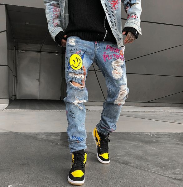 новая осень 2019 harajuku молодежный стиль джинсы мужчины хип-хоп брюки узкие брюки джинсы плотно pantship хоп граффити печати тонкие рейтуз, Blue
новая осень 2019 harajuku молодежный стиль джинсы мужчины хип-хоп брюки узкие брюки джинсы плотно pantship хоп граффити печати тонкие рейтуз, Blue