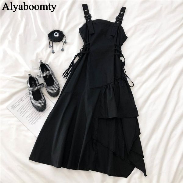japanese harajuku women streetwear irregular sundress suspenders gothic punk style black bandage dress sleeveless slim casual dresses, Black;gray
japanese harajuku women streetwear irregular sundress suspenders gothic punk style black bandage dress sleeveless slim casual dresses, Black;gray
