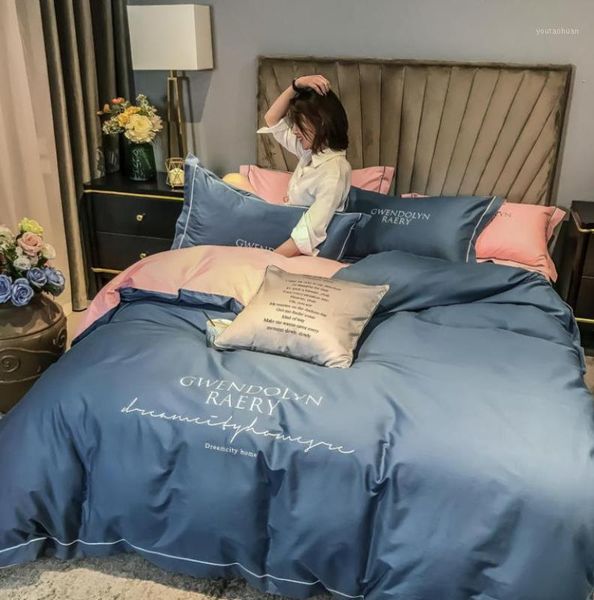 bedding sets solid color cotton embroidery four-piece quilt cover bed sheet li section dormitory 4-piece set1
bedding sets solid color cotton embroidery four-piece quilt cover bed sheet li section dormitory 4-piece set1