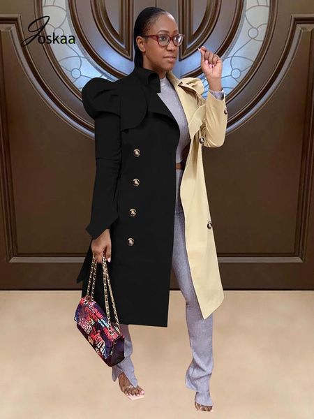 joskaa women patchwork puff sleeve windbreaker turn down collar sashed stitching color overcoats daily elegant outwear, Tan;black
joskaa women patchwork puff sleeve windbreaker turn down collar sashed stitching color overcoats daily elegant outwear, Tan;black