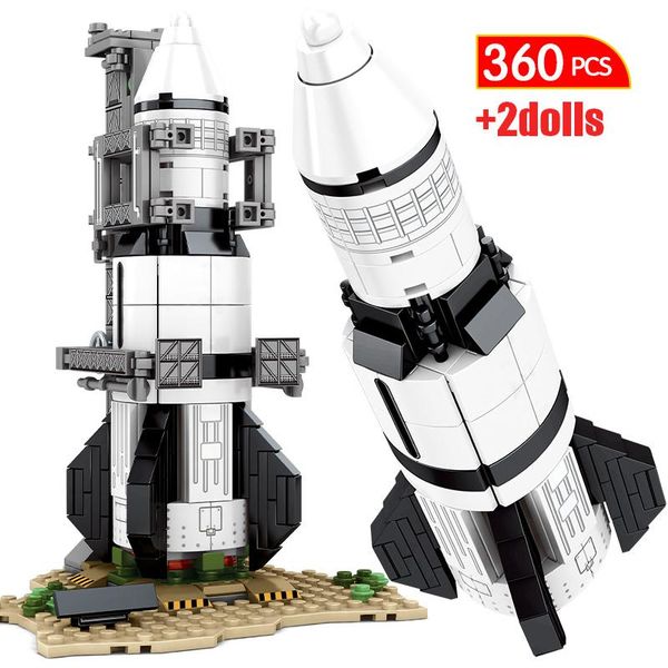 город diy technic aerospace launcher ракетные строительные блоки creator space астронавт рисунок кирпичи развивающие игрушки для детей bbycf