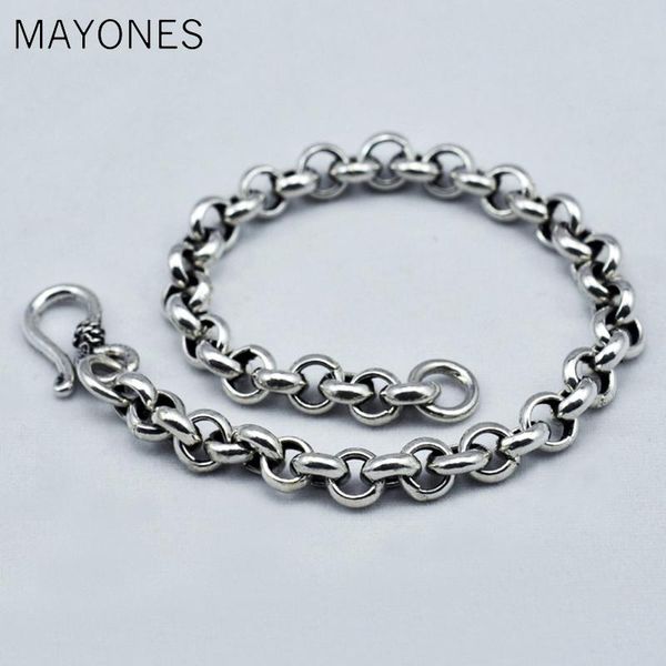 4mm 5mm 6.5mm 925 sterling silver bracelet for men and women o type chain vintage handmade mens bracelets armbanden voor vrouwen, Black
4mm 5mm 6.5mm 925 sterling silver bracelet for men and women o type chain vintage handmade mens bracelets armbanden voor vrouwen, Black