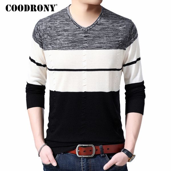 coodrony brand sweater men knitwear shirt pull homme streetwear casual striped v-neck pullover men autumn winter sweaters 91052 201026, White;black
coodrony brand sweater men knitwear shirt pull homme streetwear casual striped v-neck pullover men autumn winter sweaters 91052 201026, White;black