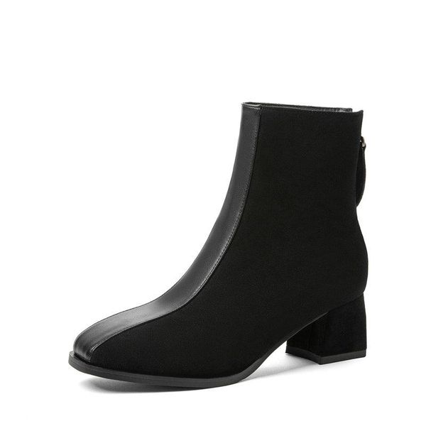 boots 2021 square heel back zipper women shoes casual round toe autumn winter ankle pu leather quality ladies size34-43, Black
boots 2021 square heel back zipper women shoes casual round toe autumn winter ankle pu leather quality ladies size34-43, Black