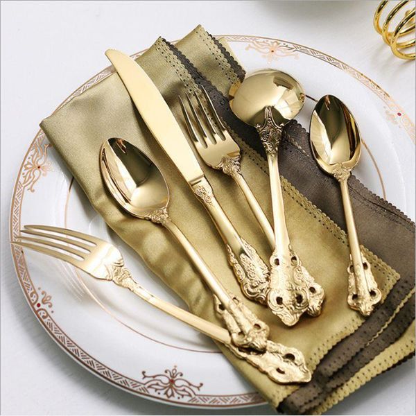 1pcs stainless steel dinnerware gold retro carving western flatware durable knife spoon fork tableware kitchen accessories1
1pcs stainless steel dinnerware gold retro carving western flatware durable knife spoon fork tableware kitchen accessories1