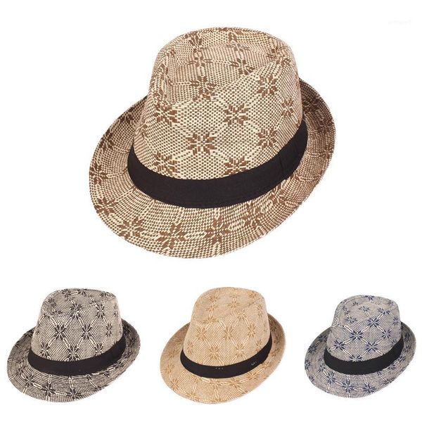wide brim hats 2021 summer sun hat casual vacation straw women men panama beach jazz fedoras for women1, Blue;gray 
wide brim hats 2021 summer sun hat casual vacation straw women men panama beach jazz fedoras for women1, Blue;gray