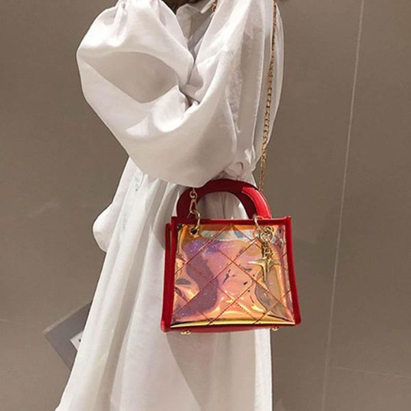 women personality fashion transparent handbag 2020 women composite laser tote bag summer casual chain shoulder bag drop ship
women personality fashion transparent handbag 2020 women composite laser tote bag summer casual chain shoulder bag drop ship